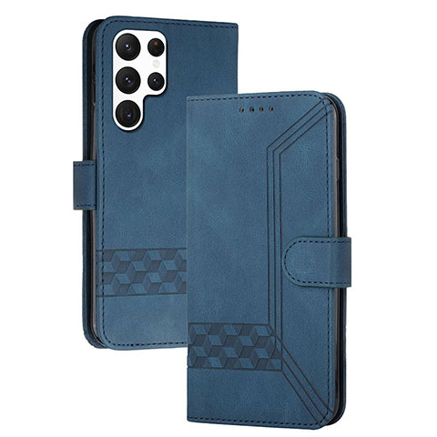 Handytasche Stand Schutzhülle Flip Leder Hülle YX4 für Samsung Galaxy S24 Ultra 5G Blau