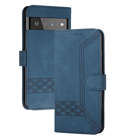 Handytasche Stand Schutzhülle Flip Leder Hülle YX5 für Google Pixel 6 Pro 5G Blau