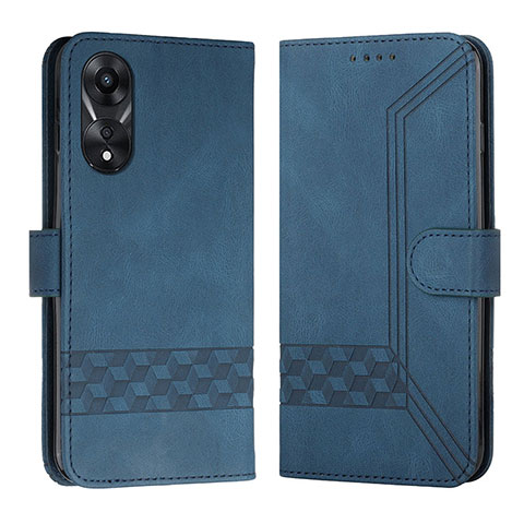 Handytasche Stand Schutzhülle Flip Leder Hülle YX5 für Oppo A18 Blau