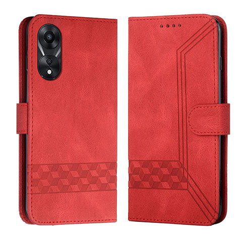 Handytasche Stand Schutzhülle Flip Leder Hülle YX5 für Oppo A18 Rot