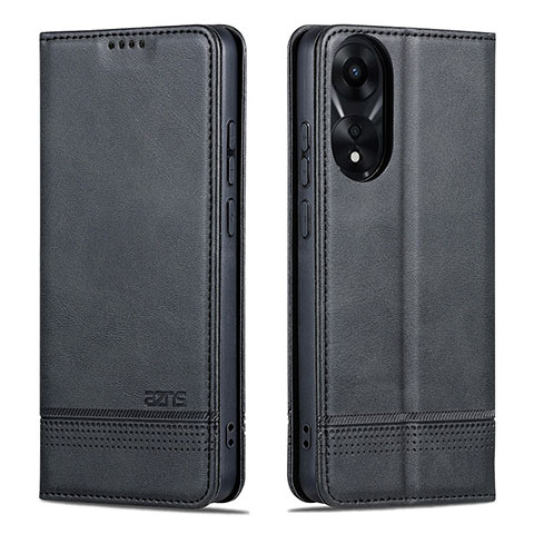 Handytasche Stand Schutzhülle Flip Leder Hülle YZ1 für Oppo A78 4G Schwarz