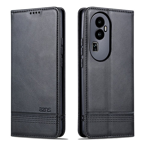 Handytasche Stand Schutzhülle Flip Leder Hülle YZ1 für Oppo Reno10 Pro+ Plus 5G Schwarz