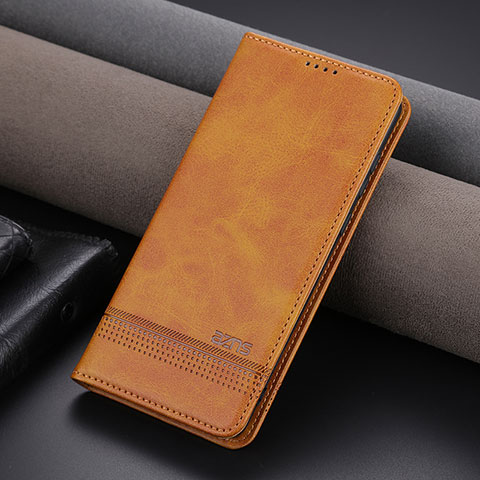 Handytasche Stand Schutzhülle Flip Leder Hülle YZ2 für Huawei P60 Pro Hellbraun