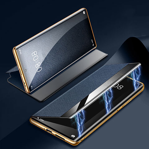 Handytasche Stand Schutzhülle Flip Leder Hülle Z01 für Huawei P60 Blau