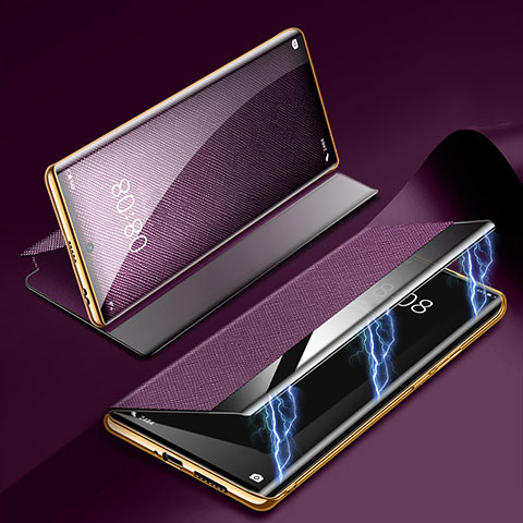 Handytasche Stand Schutzhülle Flip Leder Hülle Z01 für Huawei P60 Pro Violett