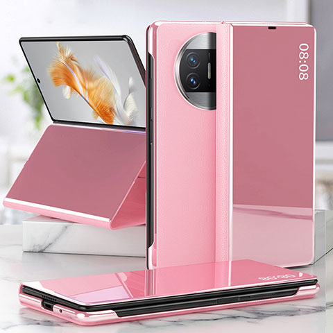 Handytasche Stand Schutzhülle Flip Leder Hülle ZL1 für Huawei Mate X5 Rosegold