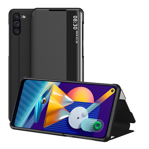 Handytasche Stand Schutzhülle Flip Leder Hülle ZL1 für Samsung Galaxy A11 Schwarz