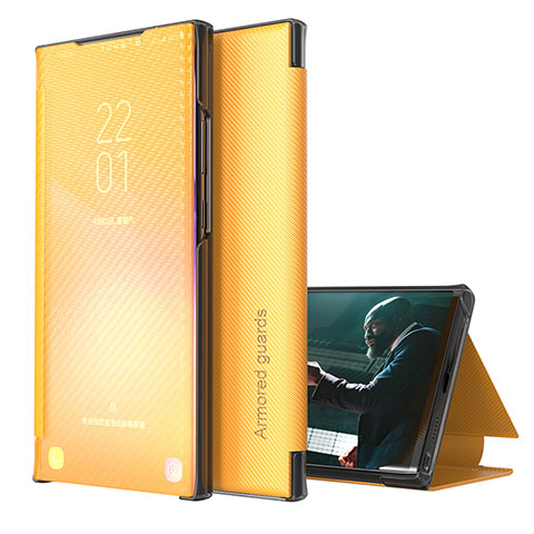 Handytasche Stand Schutzhülle Flip Leder Hülle ZL1 für Samsung Galaxy A32 4G Gelb