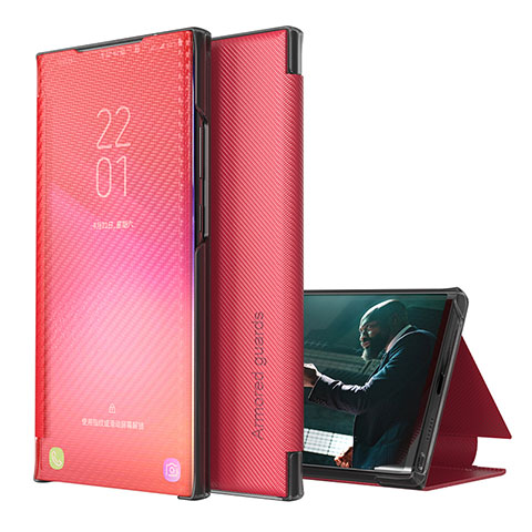 Handytasche Stand Schutzhülle Flip Leder Hülle ZL1 für Samsung Galaxy A42 5G Rot