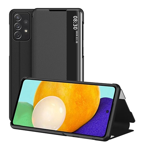 Handytasche Stand Schutzhülle Flip Leder Hülle ZL1 für Samsung Galaxy A52 4G Schwarz