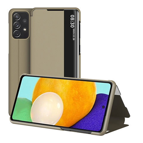 Handytasche Stand Schutzhülle Flip Leder Hülle ZL1 für Samsung Galaxy A52 5G Gold