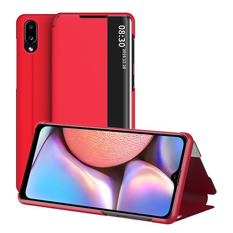 Handytasche Stand Schutzhülle Flip Leder Hülle ZL1 für Samsung Galaxy M01s Rot