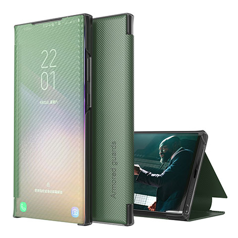 Handytasche Stand Schutzhülle Flip Leder Hülle ZL1 für Samsung Galaxy M31 Prime Edition Grün