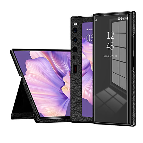 Handytasche Stand Schutzhülle Flip Leder Hülle ZL2 für Huawei Mate Xs 2 Schwarz