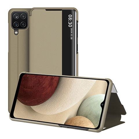 Handytasche Stand Schutzhülle Flip Leder Hülle ZL2 für Samsung Galaxy A12 Gold