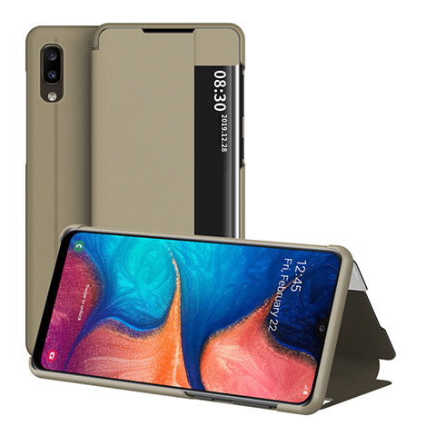 Handytasche Stand Schutzhülle Flip Leder Hülle ZL2 für Samsung Galaxy A20e Gold