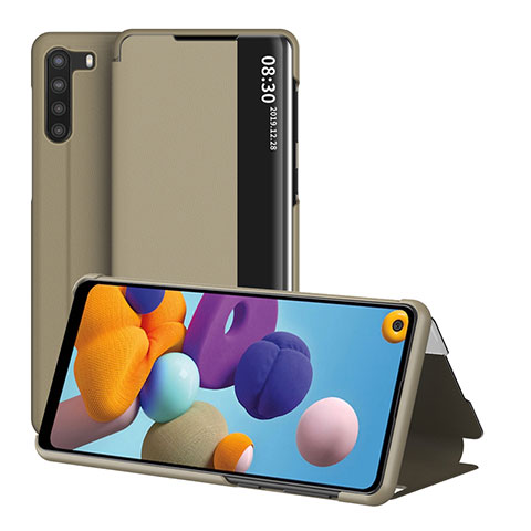 Handytasche Stand Schutzhülle Flip Leder Hülle ZL2 für Samsung Galaxy A21 Gold