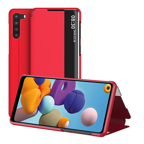 Handytasche Stand Schutzhülle Flip Leder Hülle ZL2 für Samsung Galaxy A21 Rot