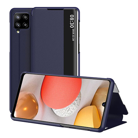 Handytasche Stand Schutzhülle Flip Leder Hülle ZL2 für Samsung Galaxy A42 5G Blau