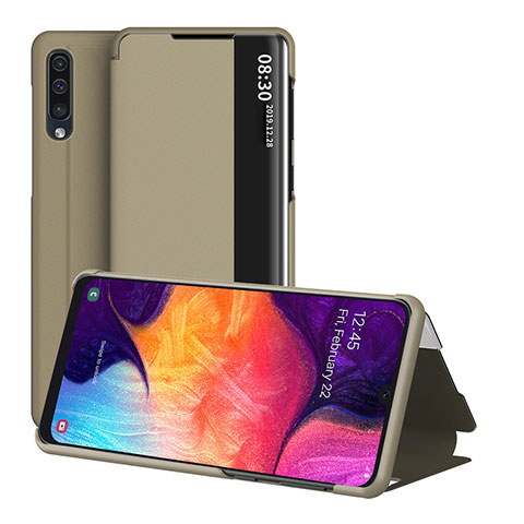 Handytasche Stand Schutzhülle Flip Leder Hülle ZL2 für Samsung Galaxy A50S Gold