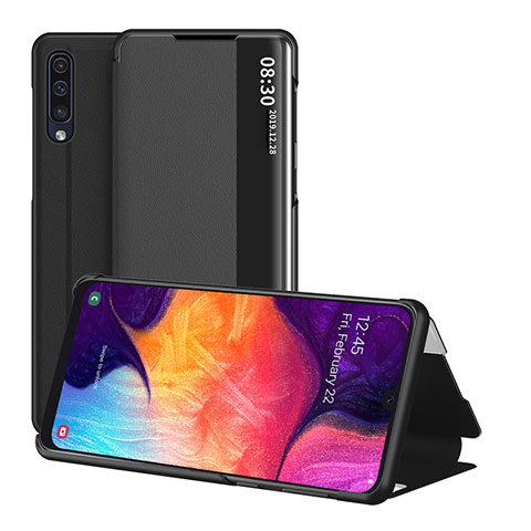 Handytasche Stand Schutzhülle Flip Leder Hülle ZL2 für Samsung Galaxy A50S Schwarz