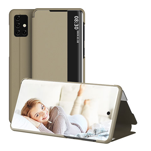 Handytasche Stand Schutzhülle Flip Leder Hülle ZL2 für Samsung Galaxy A71 5G Gold