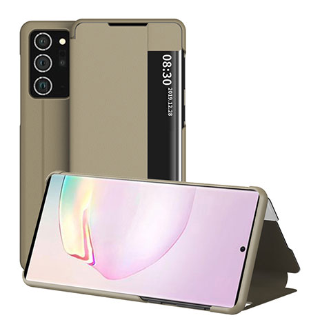 Handytasche Stand Schutzhülle Flip Leder Hülle ZL2 für Samsung Galaxy Note 20 5G Gold