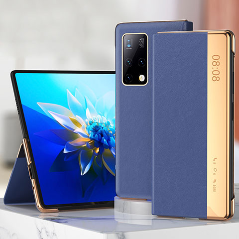 Handytasche Stand Schutzhülle Flip Leder Hülle ZL3 für Huawei Mate X2 Blau