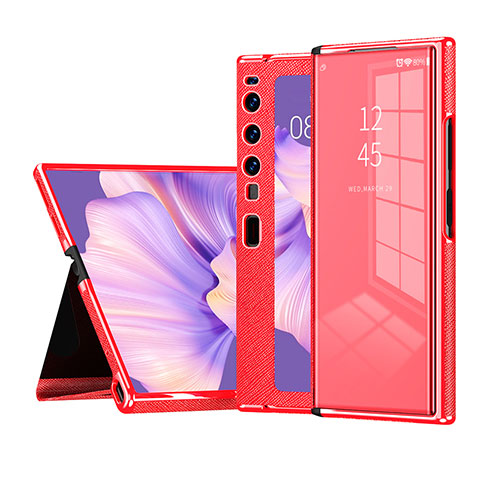 Handytasche Stand Schutzhülle Flip Leder Hülle ZL3 für Huawei Mate Xs 2 Rot