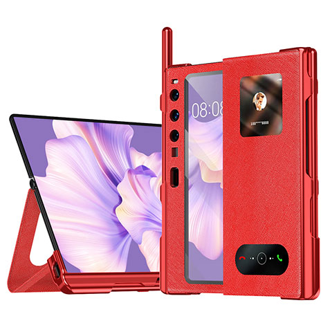 Handytasche Stand Schutzhülle Flip Leder Hülle ZL4 für Huawei Mate Xs 2 Rot