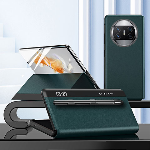 Handytasche Stand Schutzhülle Flip Leder Hülle ZL5 für Huawei Mate X3 Grün