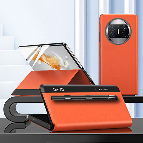 Handytasche Stand Schutzhülle Flip Leder Hülle ZL5 für Huawei Mate X3 Orange