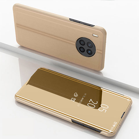 Handytasche Stand Schutzhülle Flip Leder Rahmen Spiegel Tasche für Huawei Nova 8i Gold