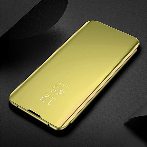 Handytasche Stand Schutzhülle Flip Leder Rahmen Spiegel Tasche M01 für Xiaomi Mi 11 Lite 5G Gold