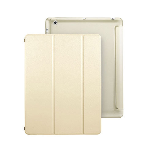 Handytasche Stand Schutzhülle Leder für Apple iPad 2 Gold