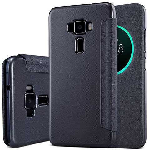 Handytasche Stand Schutzhülle Leder für Asus Zenfone 3 ZE552KL Schwarz