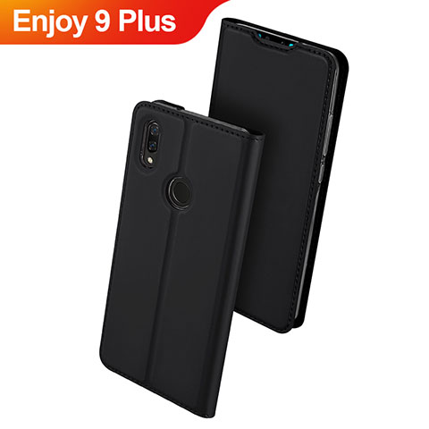 Handytasche Stand Schutzhülle Leder für Huawei Enjoy 9 Plus Schwarz