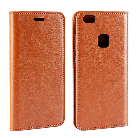 Handytasche Stand Schutzhülle Leder für Huawei P10 Lite Orange