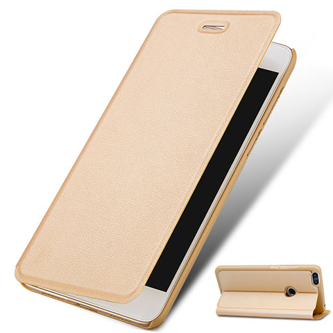 Handytasche Stand Schutzhülle Leder für Huawei P9 Lite Mini Gold