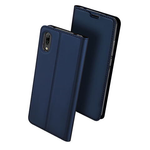 Handytasche Stand Schutzhülle Leder für Huawei Y7 Pro (2019) Blau