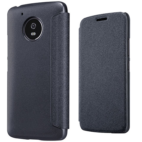 Handytasche Stand Schutzhülle Leder für Motorola Moto G5 Schwarz