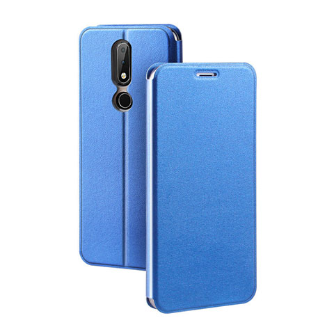 Handytasche Stand Schutzhülle Leder für Nokia X5 Blau