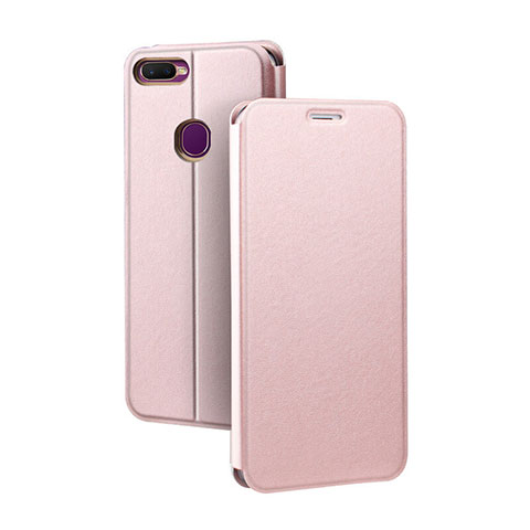 Handytasche Stand Schutzhülle Leder für Oppo A7 Rosegold