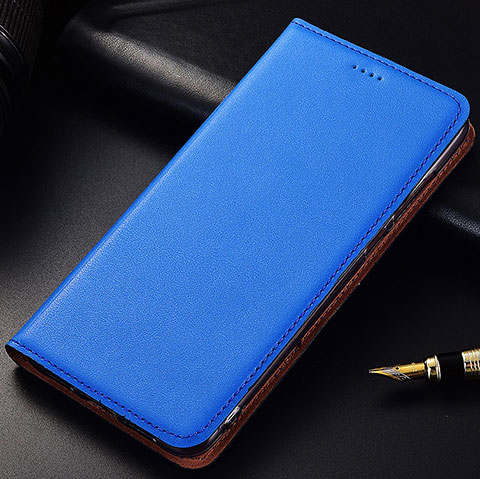 Handytasche Stand Schutzhülle Leder für Samsung Galaxy A6s Blau