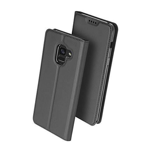 Handytasche Stand Schutzhülle Leder für Samsung Galaxy A8 (2018) A530F Schwarz