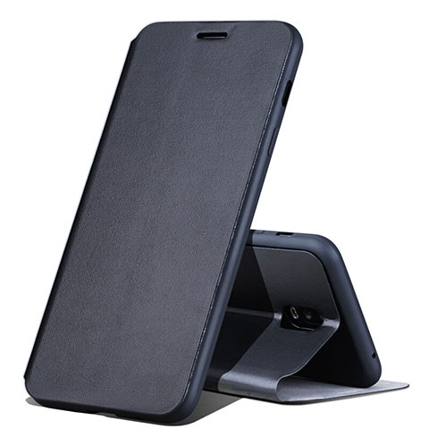 Handytasche Stand Schutzhülle Leder für Samsung Galaxy C7 (2017) Schwarz