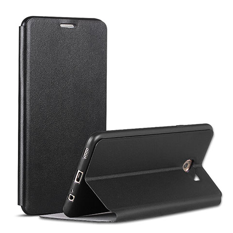 Handytasche Stand Schutzhülle Leder für Samsung Galaxy C7 Pro C7010 Schwarz