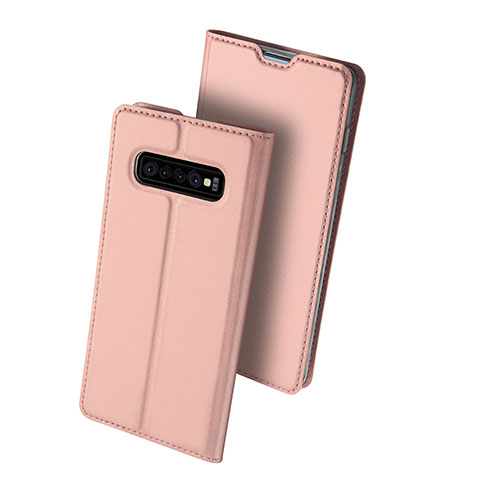 Handytasche Stand Schutzhülle Leder für Samsung Galaxy S10 Plus Rosegold