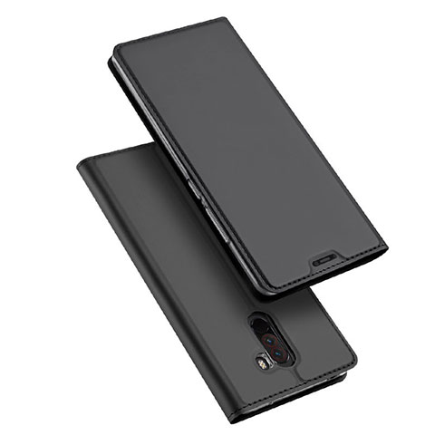 Handytasche Stand Schutzhülle Leder für Xiaomi Pocophone F1 Schwarz