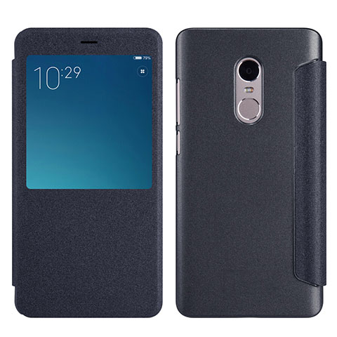 Handytasche Stand Schutzhülle Leder für Xiaomi Redmi Note 4X High Edition Schwarz